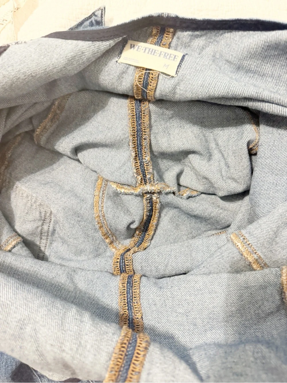 Free People Women's High Roller Jumpsuit Blue Denim Size Medium M
